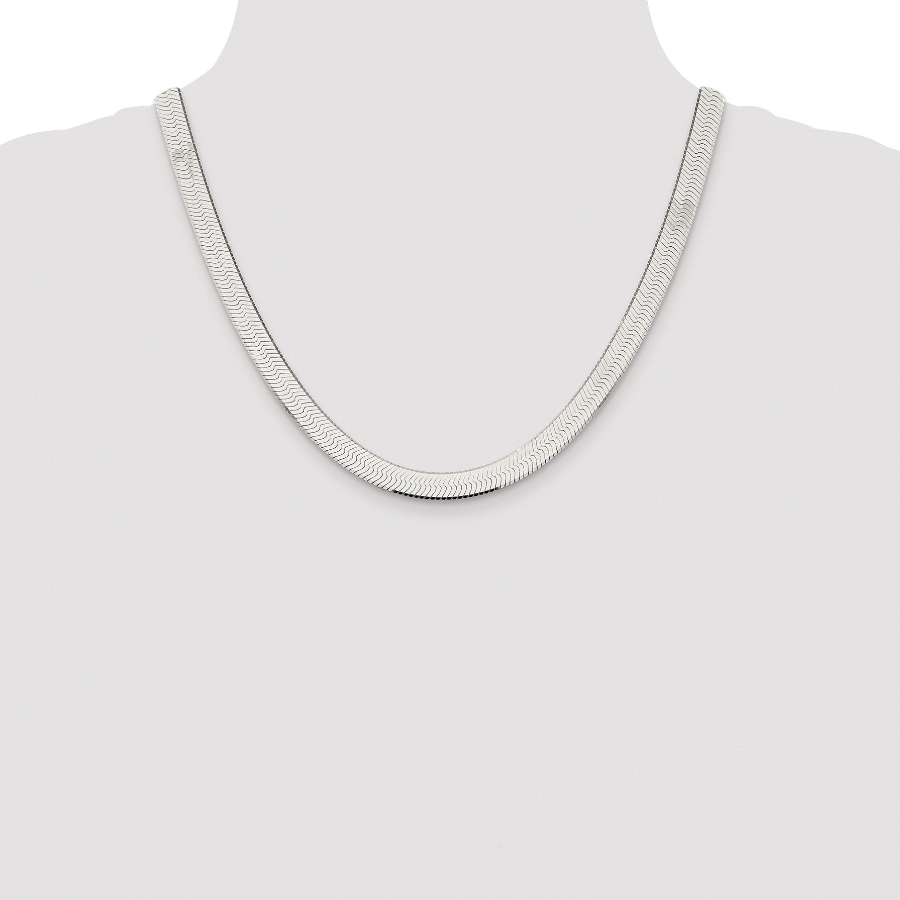 Sterling Silver Rhodium-plated 8mm Magic Herringbone Chain
