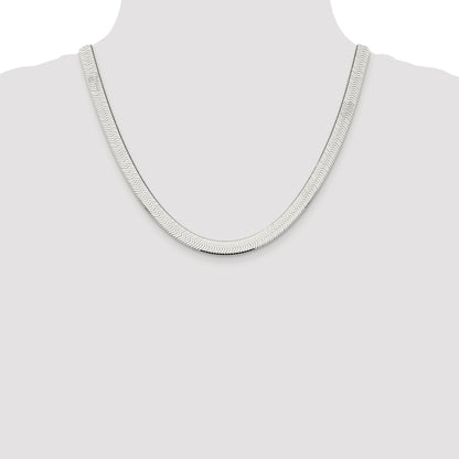 Sterling Silver Rhodium-plated 8mm Magic Herringbone Chain