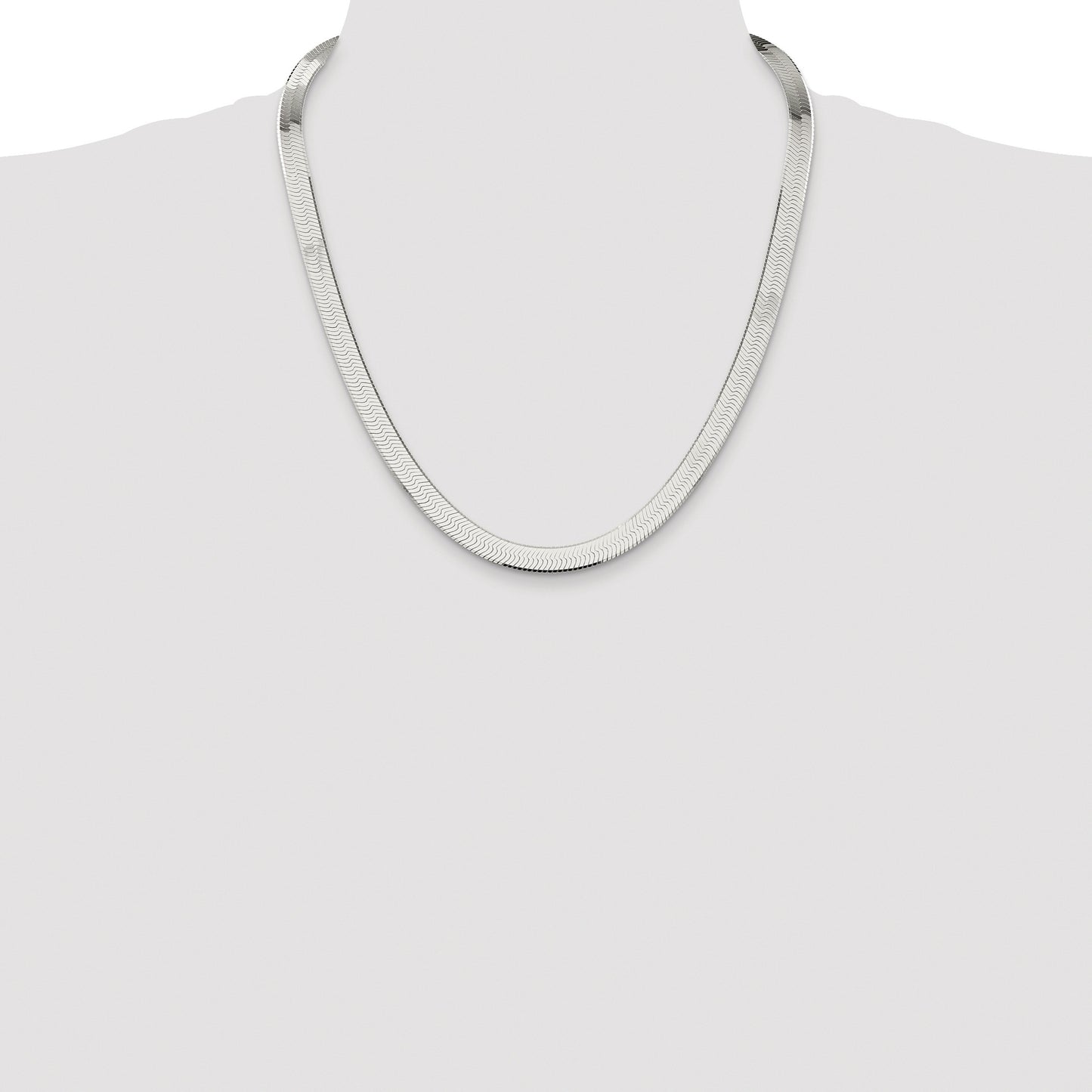 Sterling Silver Rhodium-plated 8mm Magic Herringbone Chain