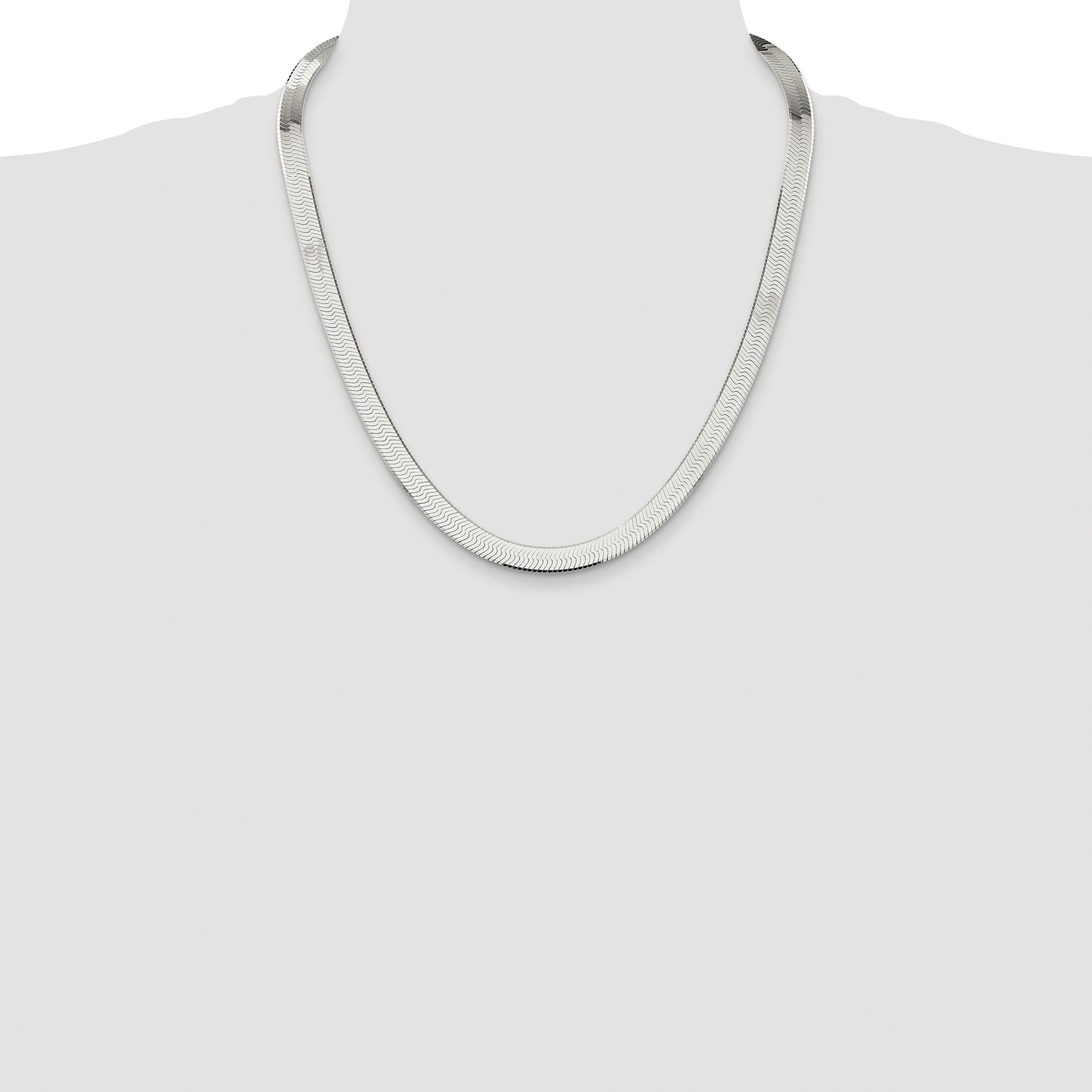 Sterling Silver Rhodium-plated 8mm Magic Herringbone Chain