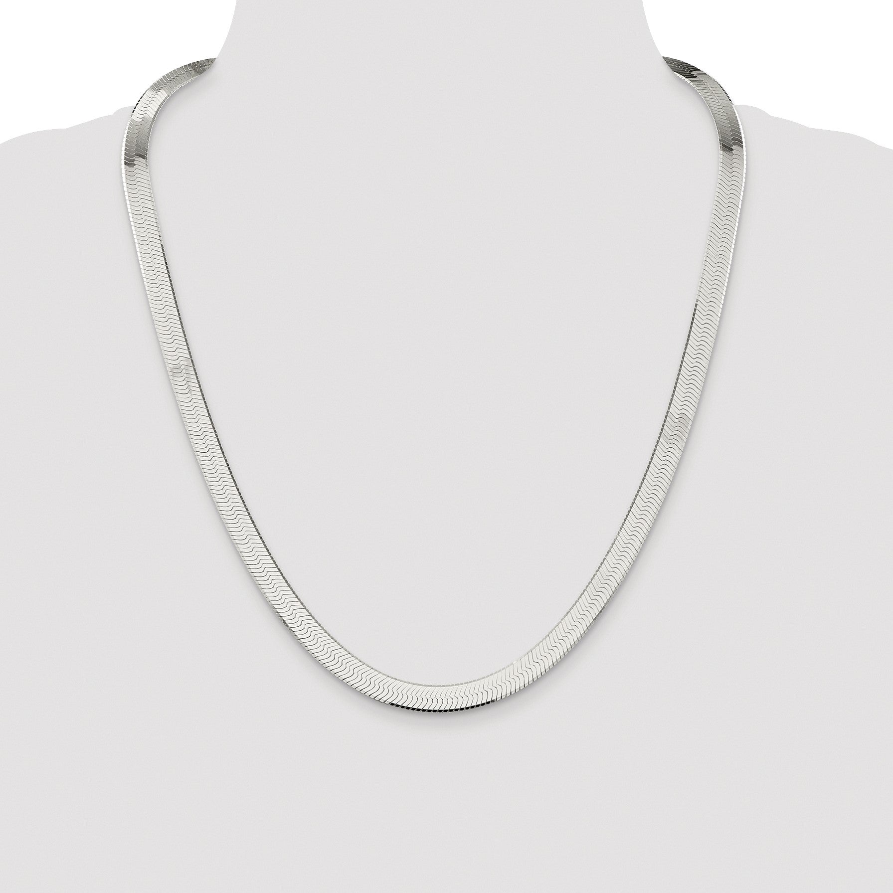 Sterling Silver Rhodium-plated 8mm Magic Herringbone Chain