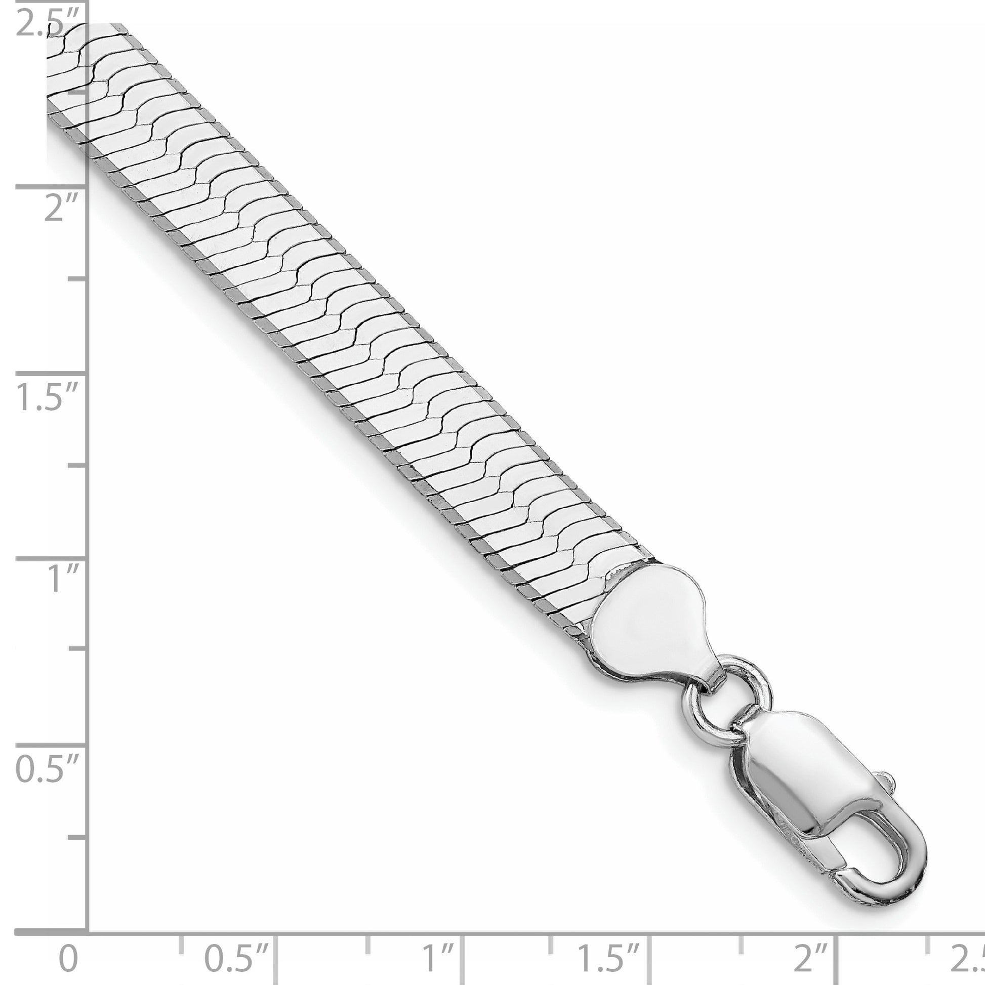 Sterling Silver Rhodium-plated 8mm Magic Herringbone Chain