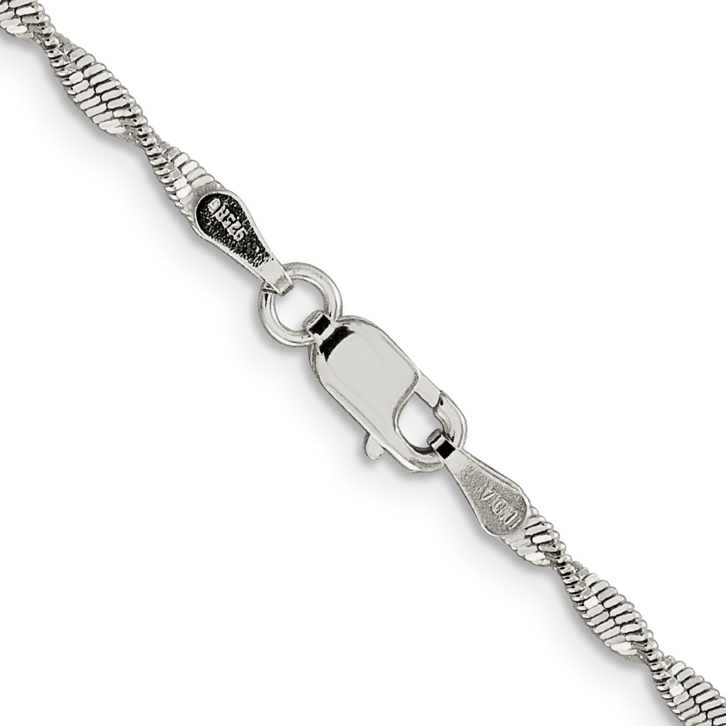 Sterling Silver 2mm Twisted Herringbone Chain