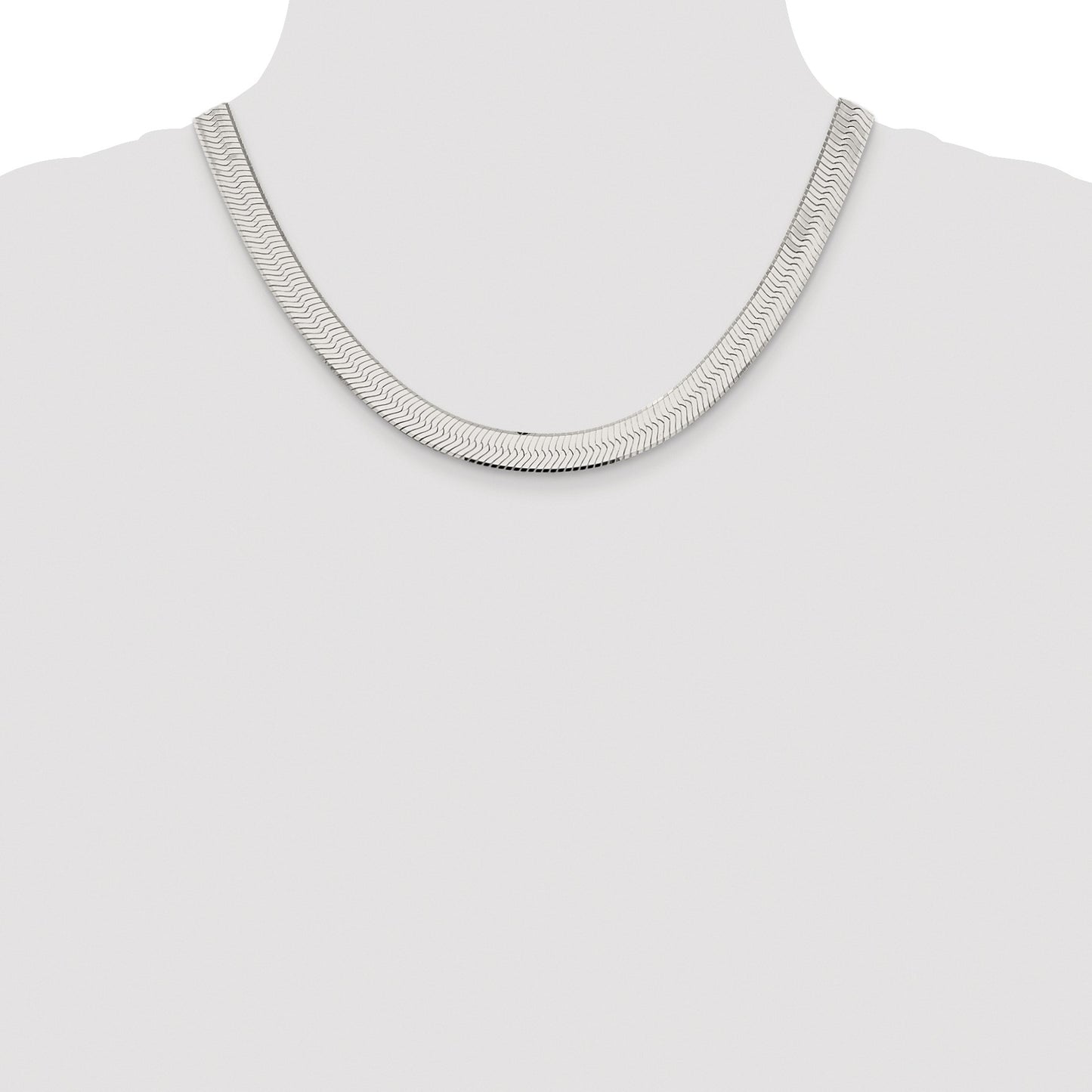 Sterling Silver Rhodium-plated 8.75mm Magic Herringbone Chain