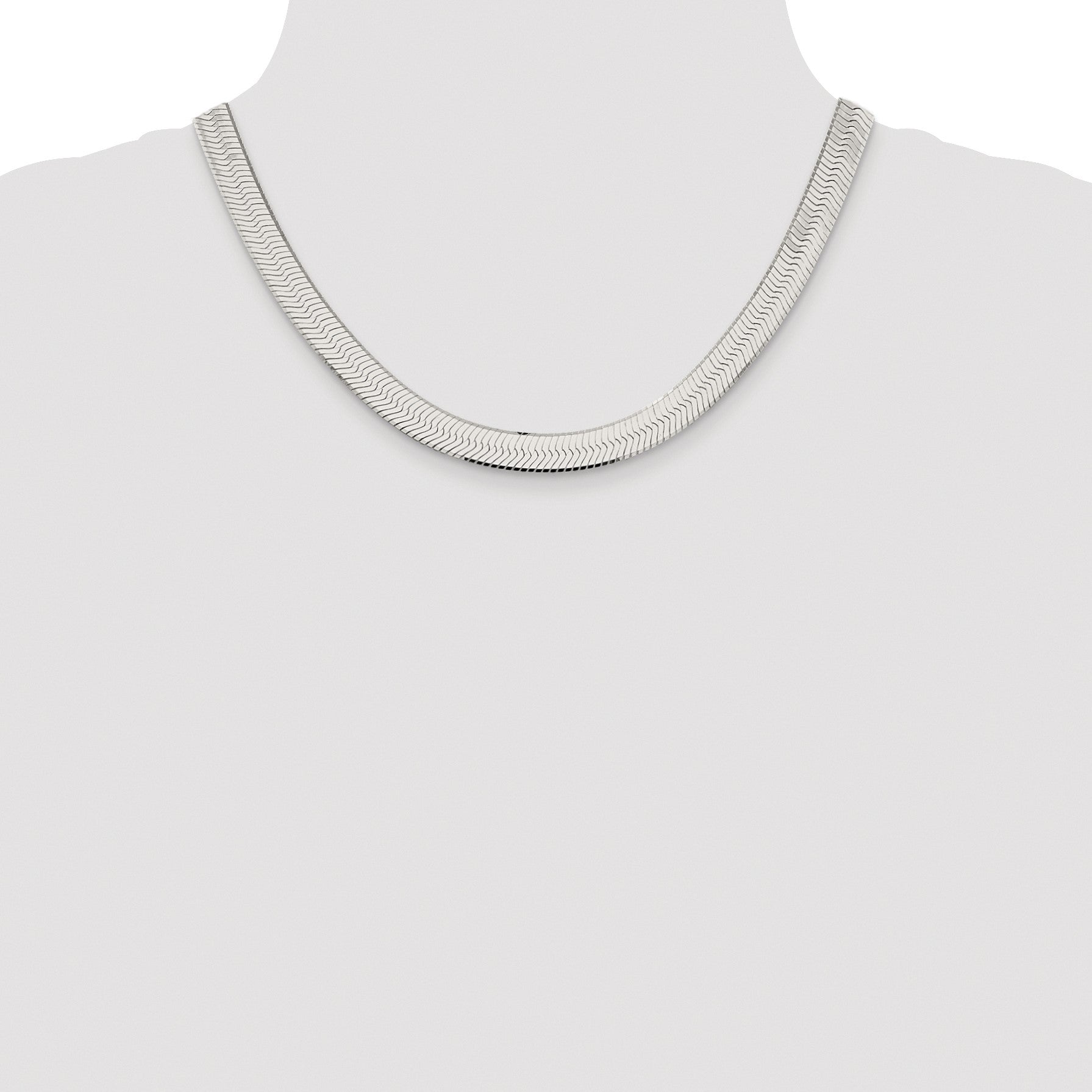 Sterling Silver Rhodium-plated 8.75mm Magic Herringbone Chain