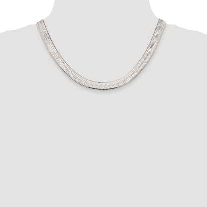 Sterling Silver Rhodium-plated 8.75mm Magic Herringbone Chain