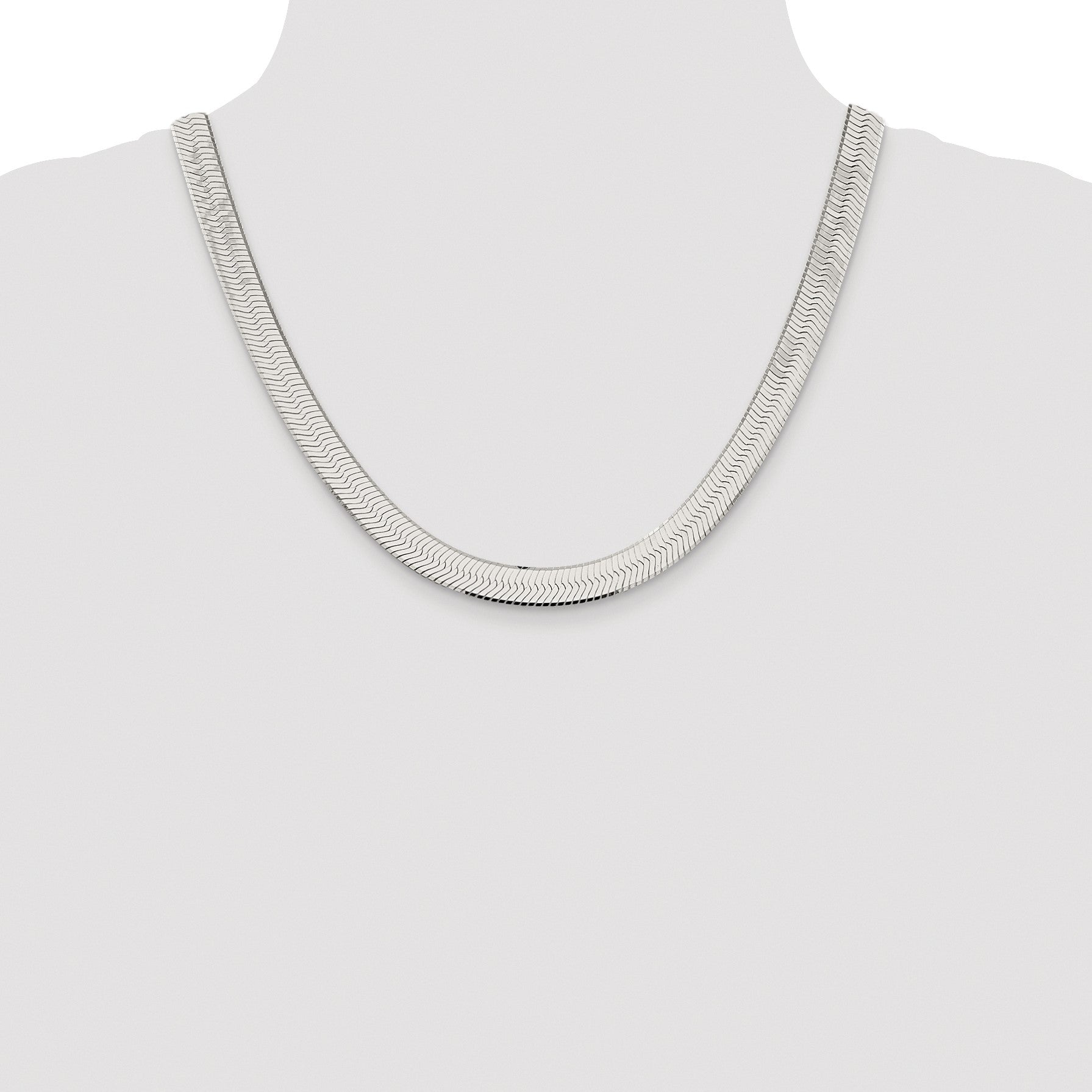 Sterling Silver Rhodium-plated 8.75mm Magic Herringbone Chain