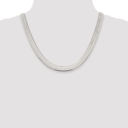 Sterling Silver Rhodium-plated 8.75mm Magic Herringbone Chain
