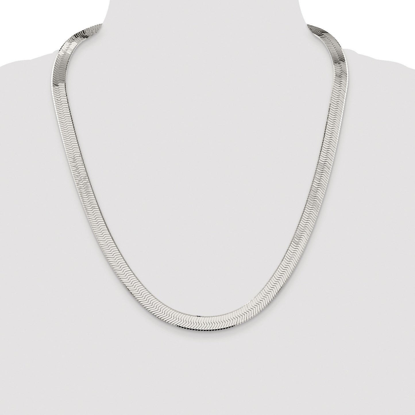 Sterling Silver Rhodium-plated 8.75mm Magic Herringbone Chain