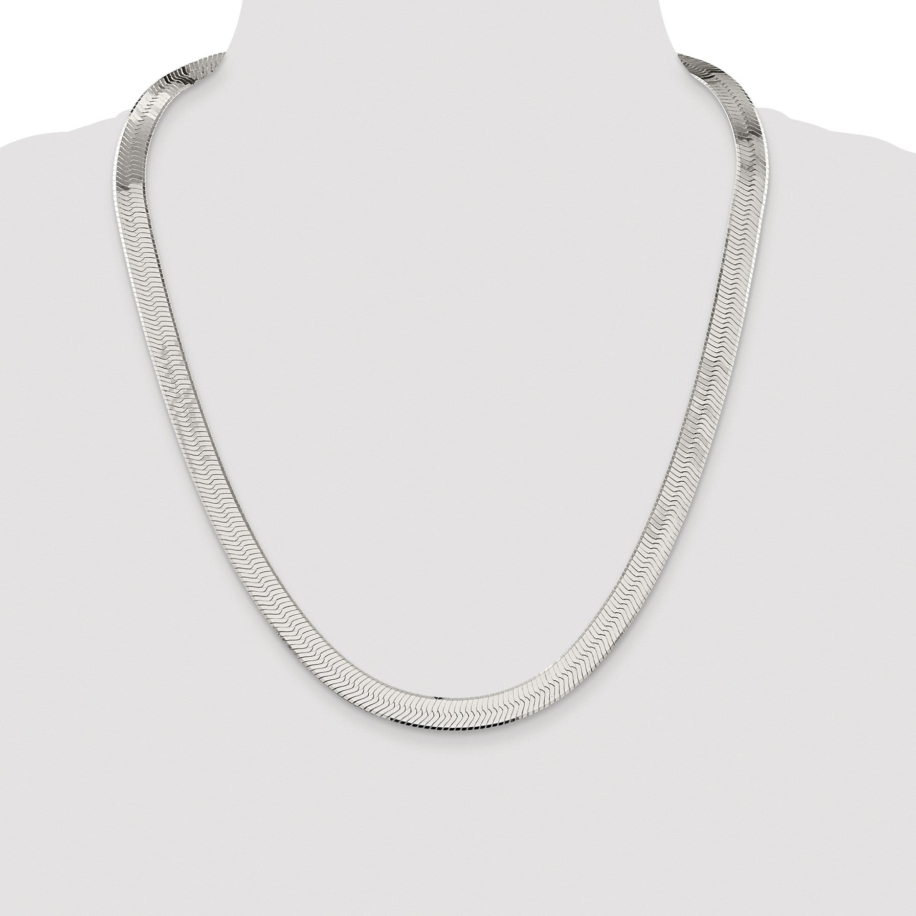 Sterling Silver Rhodium-plated 8.75mm Magic Herringbone Chain