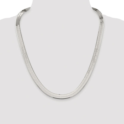 Sterling Silver Rhodium-plated 8.75mm Magic Herringbone Chain