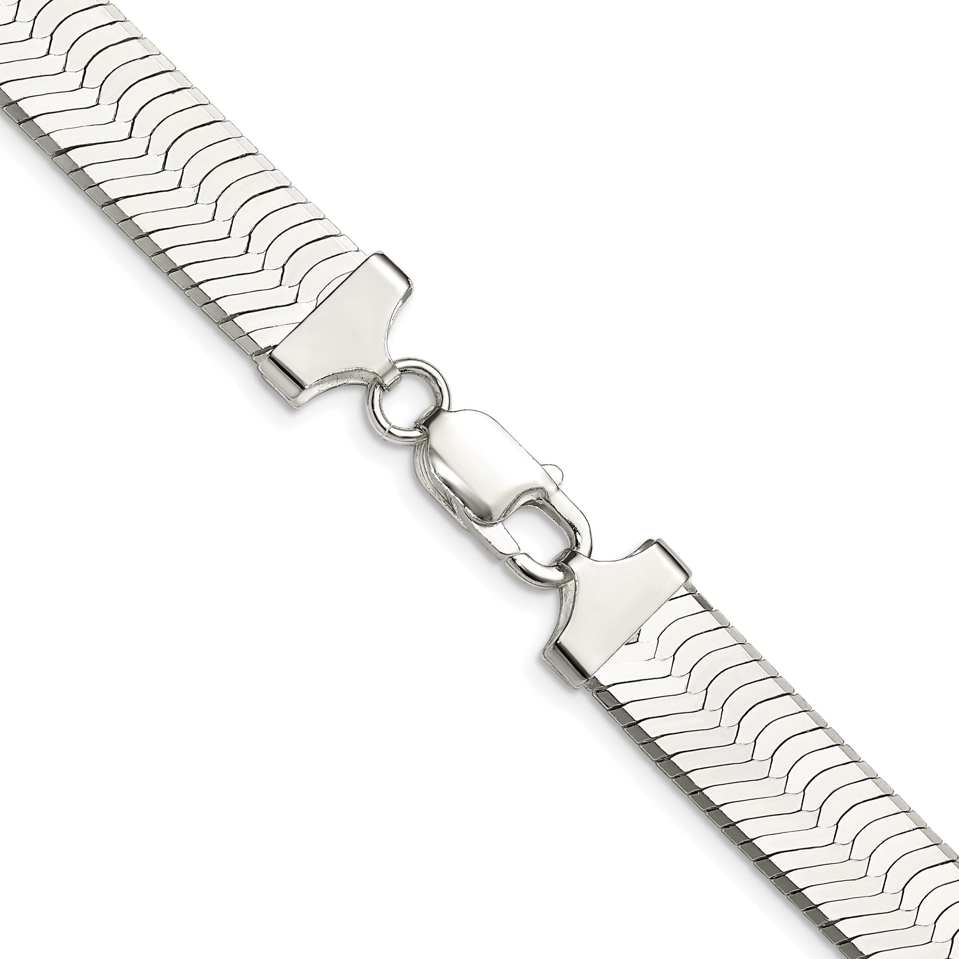 Sterling Silver Rhodium-plated 10.5mm Magic Herringbone Chain