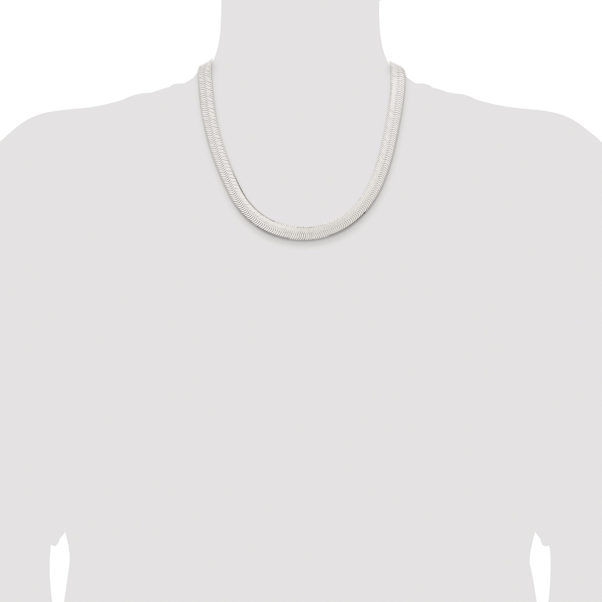 Sterling Silver Rhodium-plated 10.5mm Magic Herringbone Chain