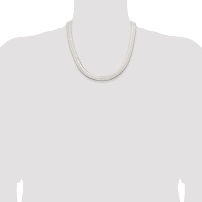 Sterling Silver Rhodium-plated 10.5mm Magic Herringbone Chain