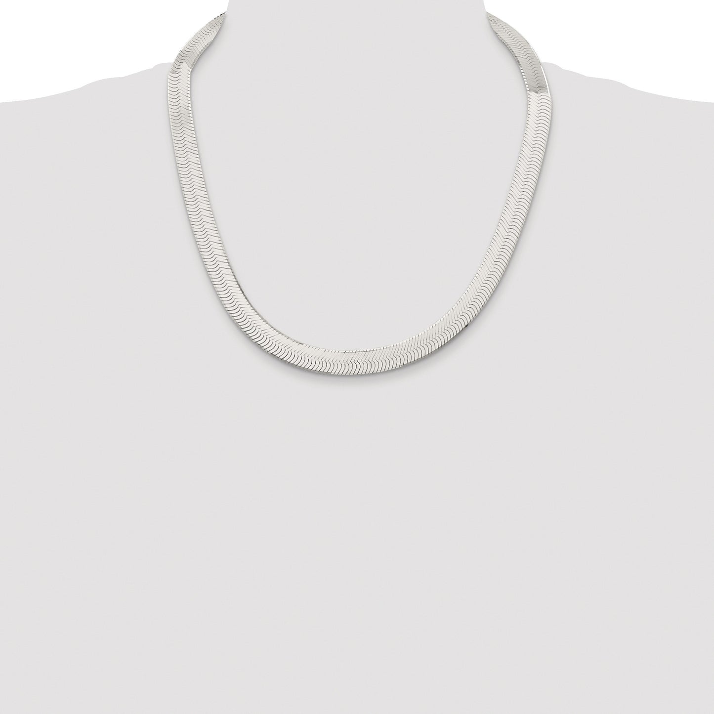 Sterling Silver Rhodium-plated 10.5mm Magic Herringbone Chain