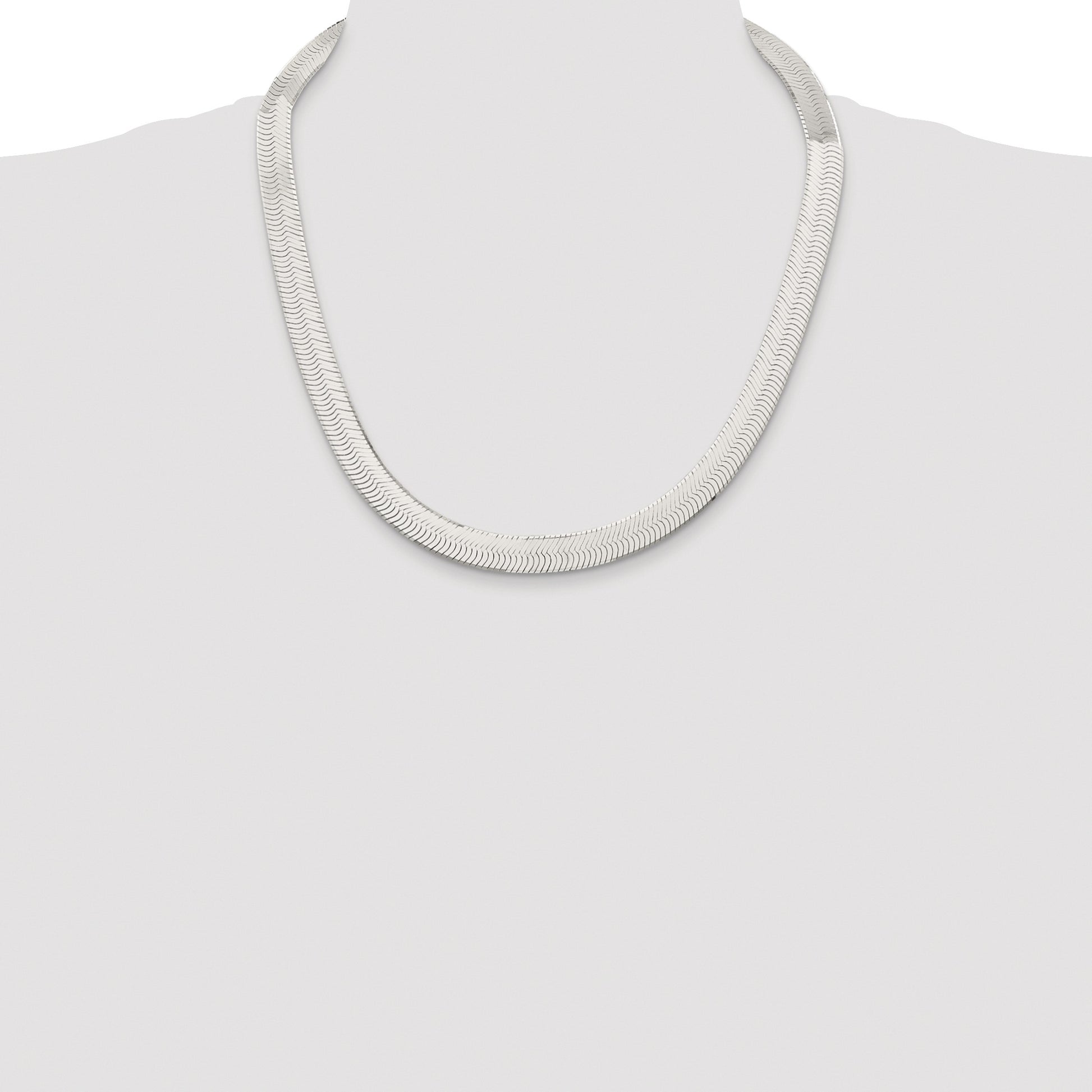 Sterling Silver Rhodium-plated 10.5mm Magic Herringbone Chain
