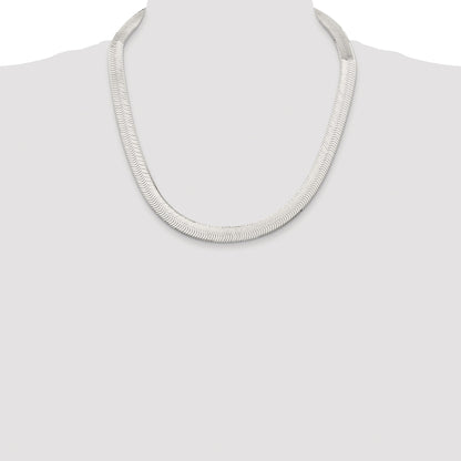 Sterling Silver Rhodium-plated 10.5mm Magic Herringbone Chain
