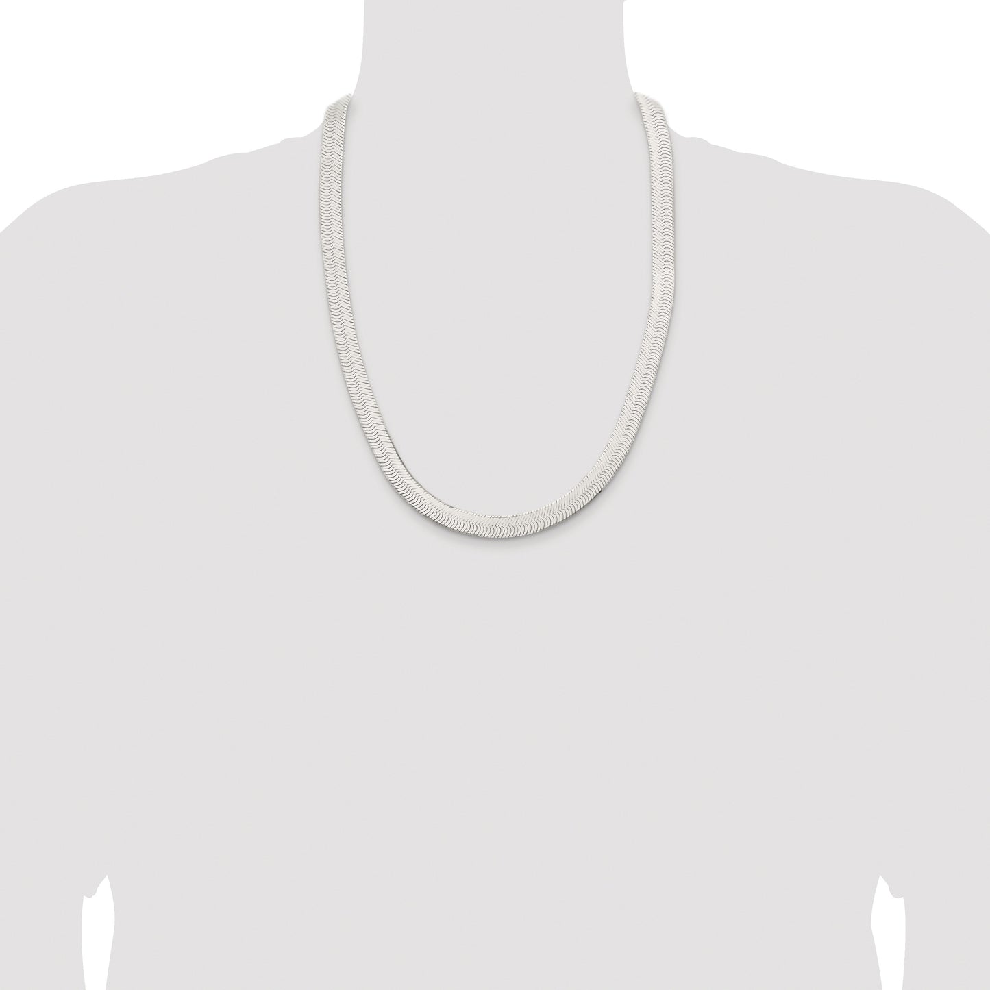 Sterling Silver Rhodium-plated 10.5mm Magic Herringbone Chain