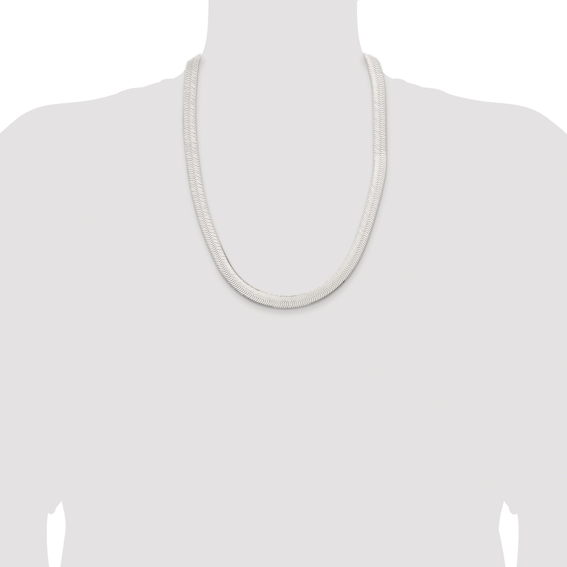 Sterling Silver Rhodium-plated 10.5mm Magic Herringbone Chain
