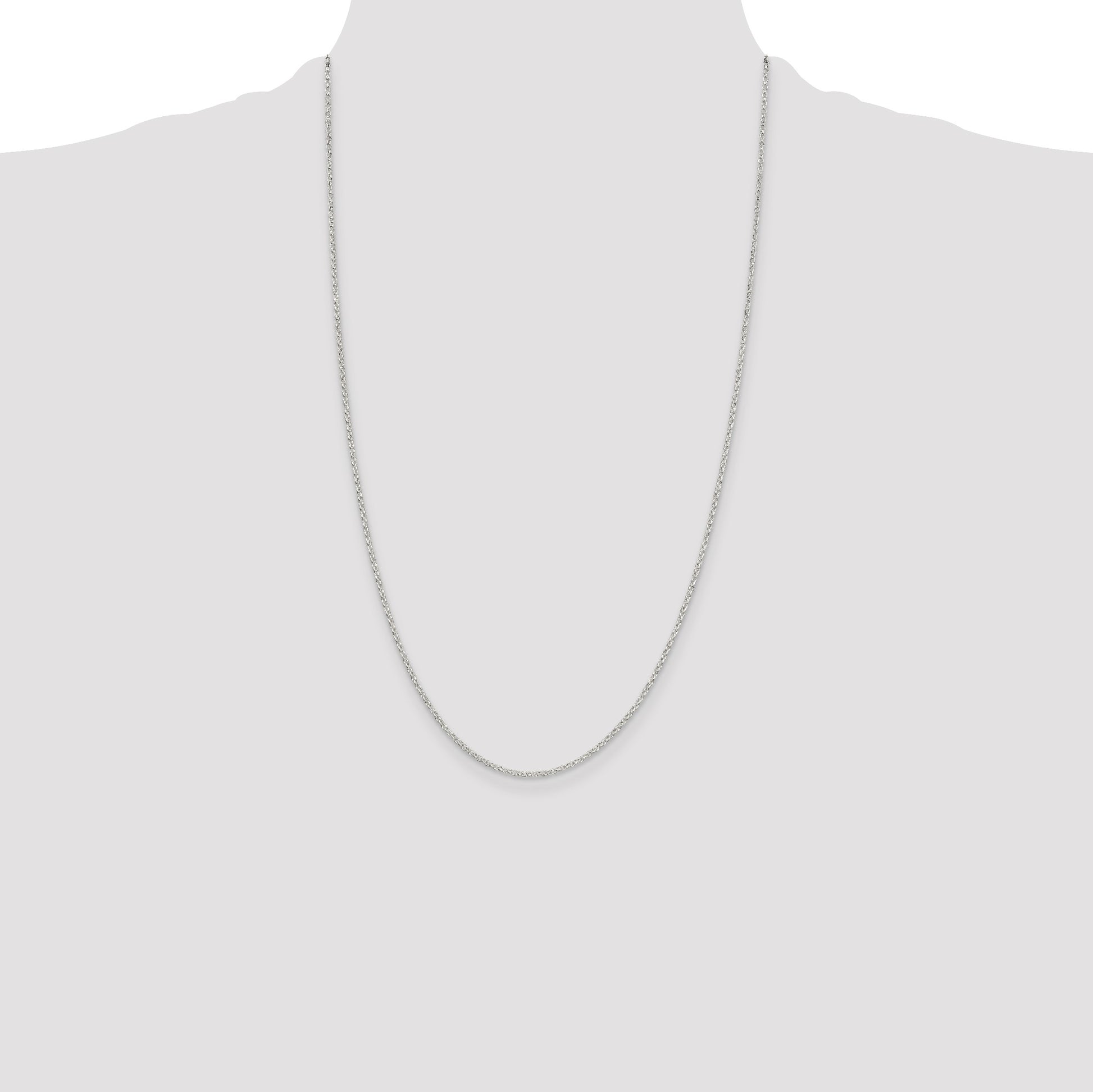 Sterling Silver 1.5mm Diamond-cut Rolo Cable Chain