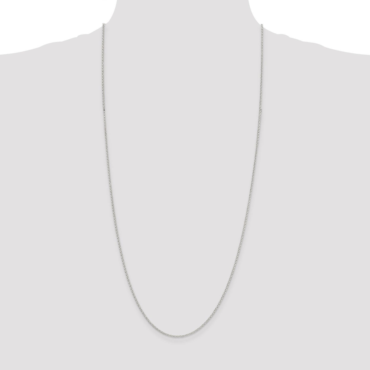 Sterling Silver 1.5mm Diamond-cut Rolo Cable Chain