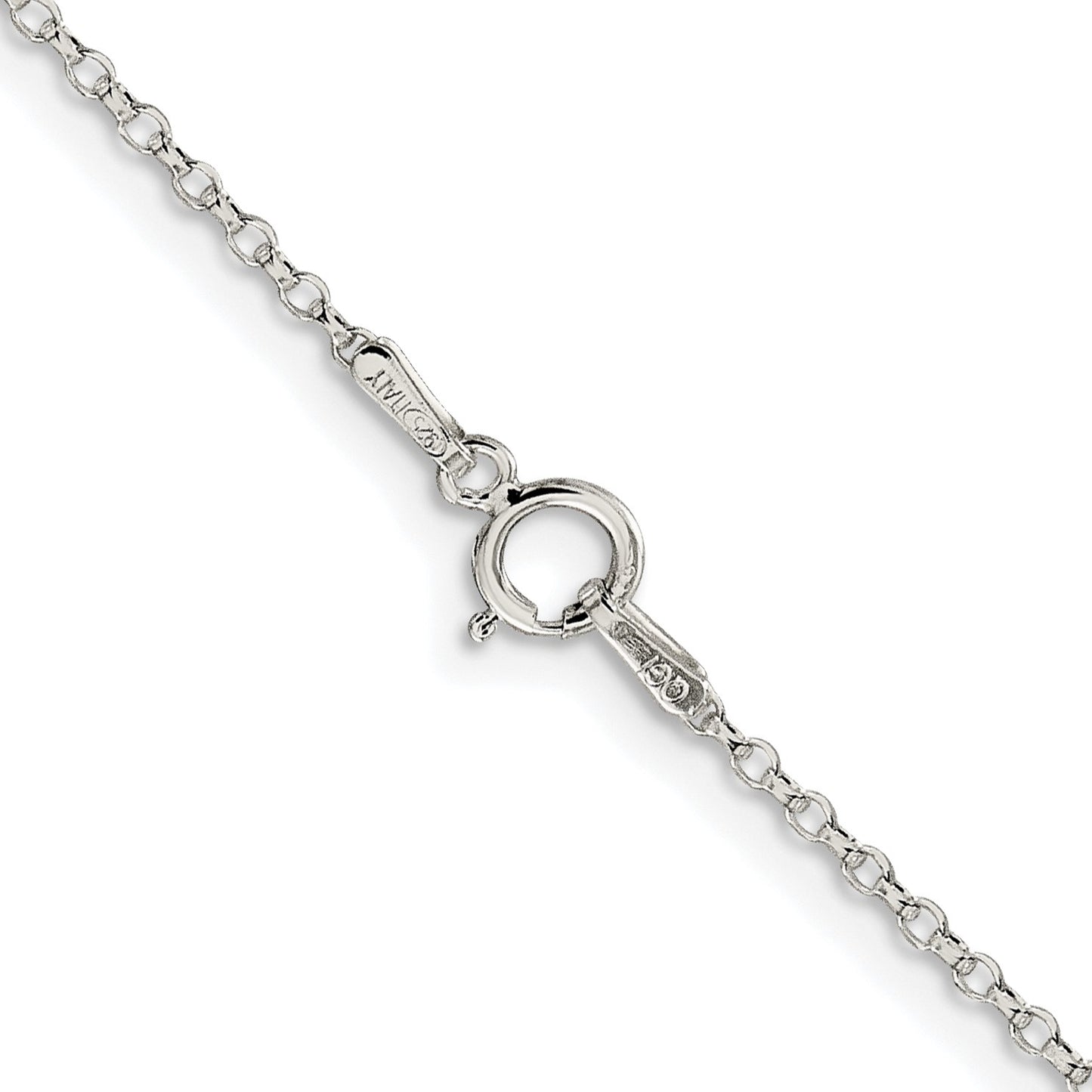 Sterling Silver Rhodium-plated 1.5mm Diamond-cut Rolo Cable Chain