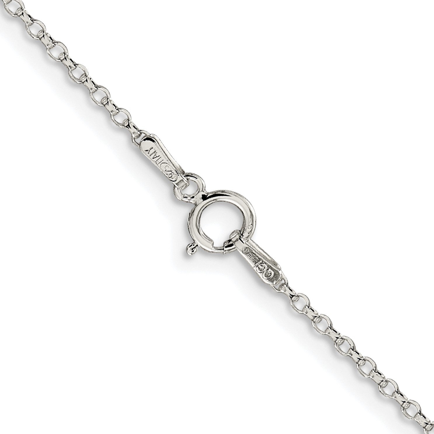 Sterling Silver Rhodium-plated 1.5mm Diamond-cut Rolo Cable Chain