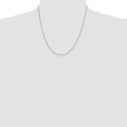 Sterling Silver Rhodium-plated 1.5mm Diamond-cut Rolo Cable Chain
