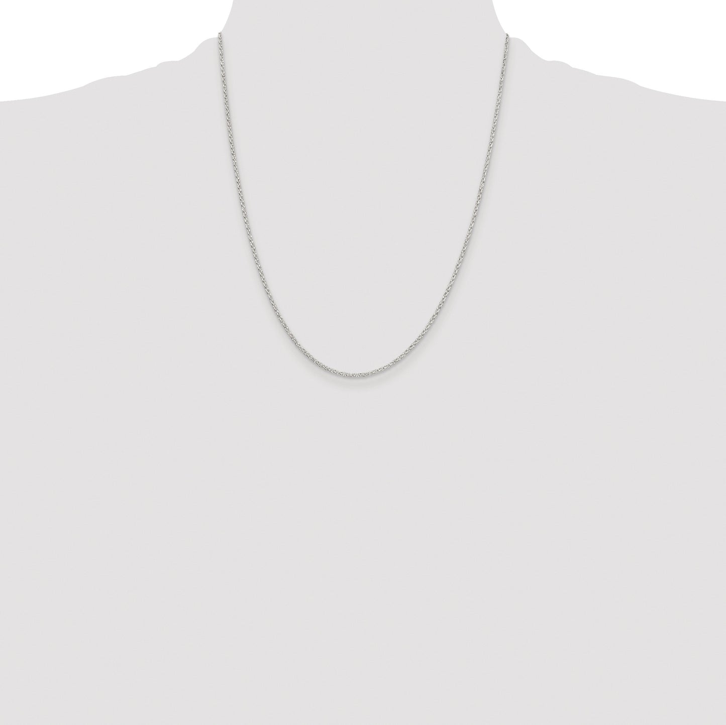 Sterling Silver Rhodium-plated 1.5mm Diamond-cut Rolo Cable Chain