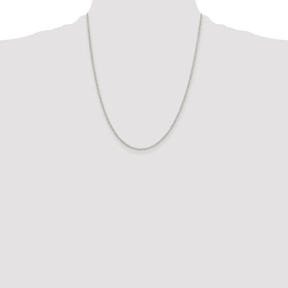 Sterling Silver Rhodium-plated 1.5mm Diamond-cut Rolo Cable Chain