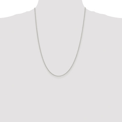 Sterling Silver Rhodium-plated 1.5mm Diamond-cut Rolo Cable Chain