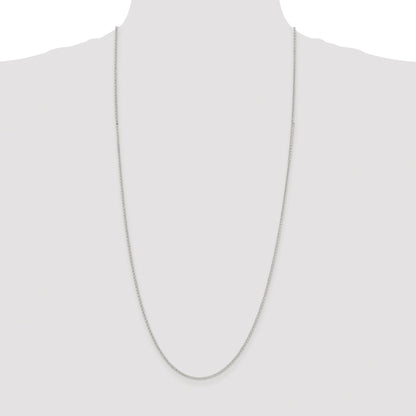Sterling Silver Rhodium-plated 1.5mm Diamond-cut Rolo Cable Chain