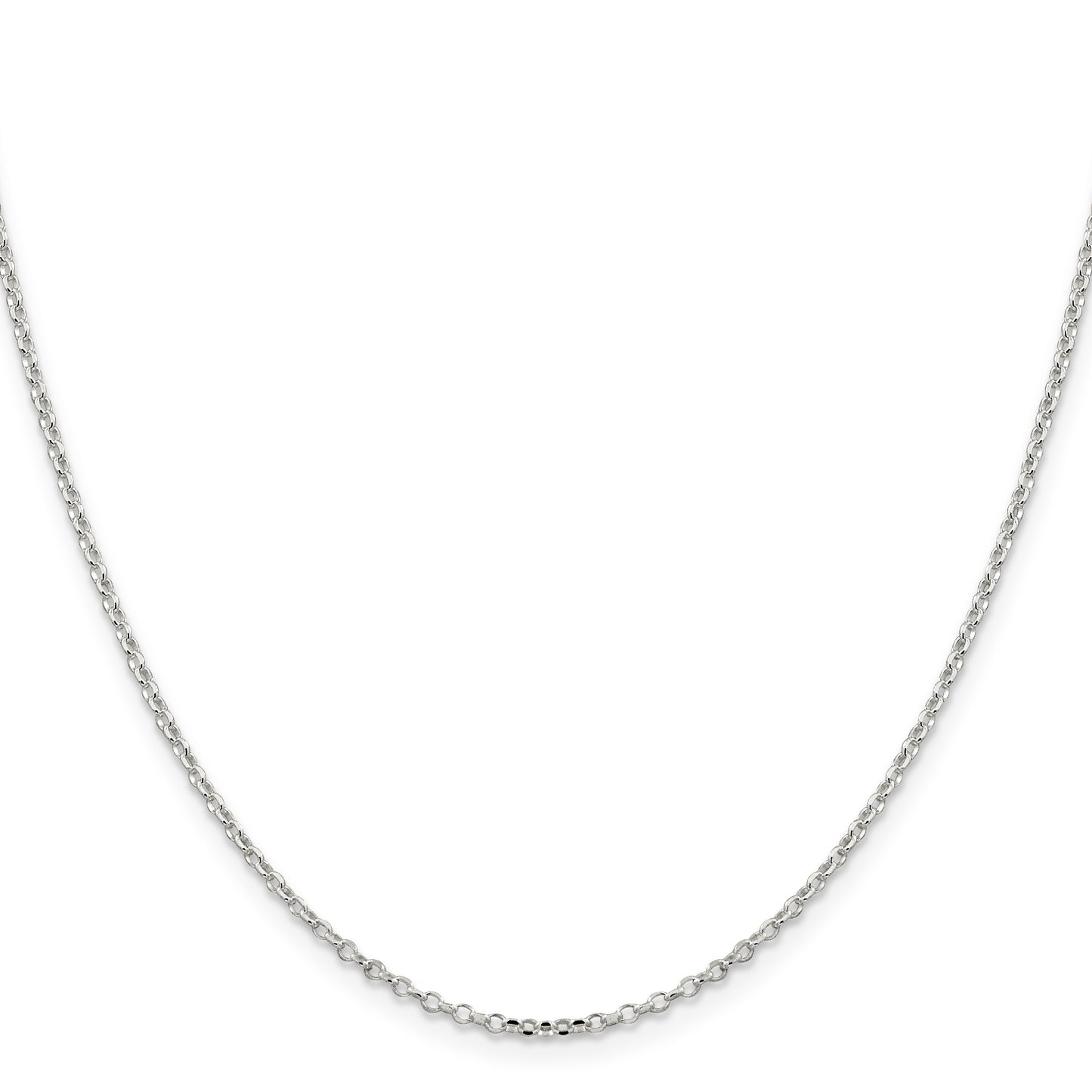 Sterling Silver 1.75mm Diamond-cut w/2in ext. Rolo Cable Chain
