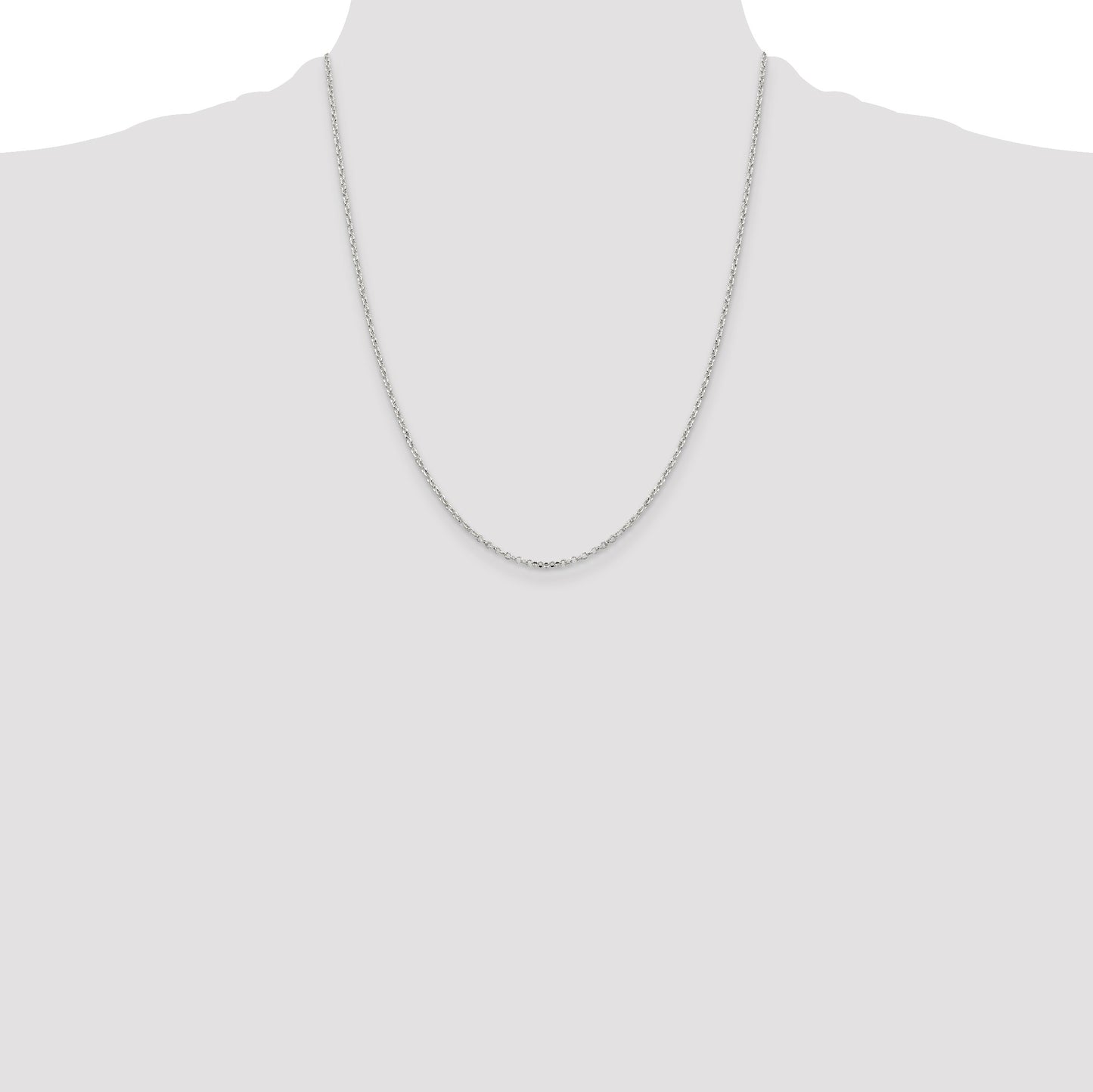 Sterling Silver 1.75mm Diamond-cut Rolo Cable Chain