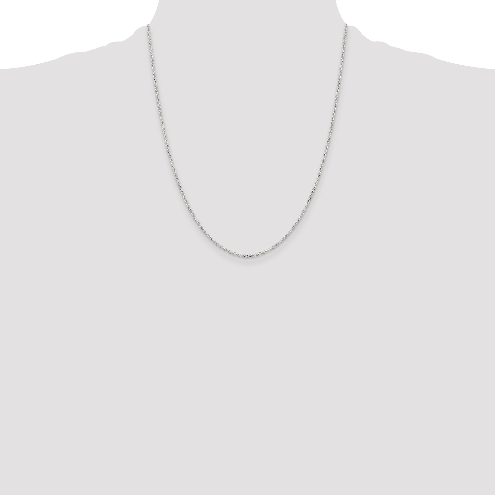 Sterling Silver 1.75mm Diamond-cut Rolo Cable Chain