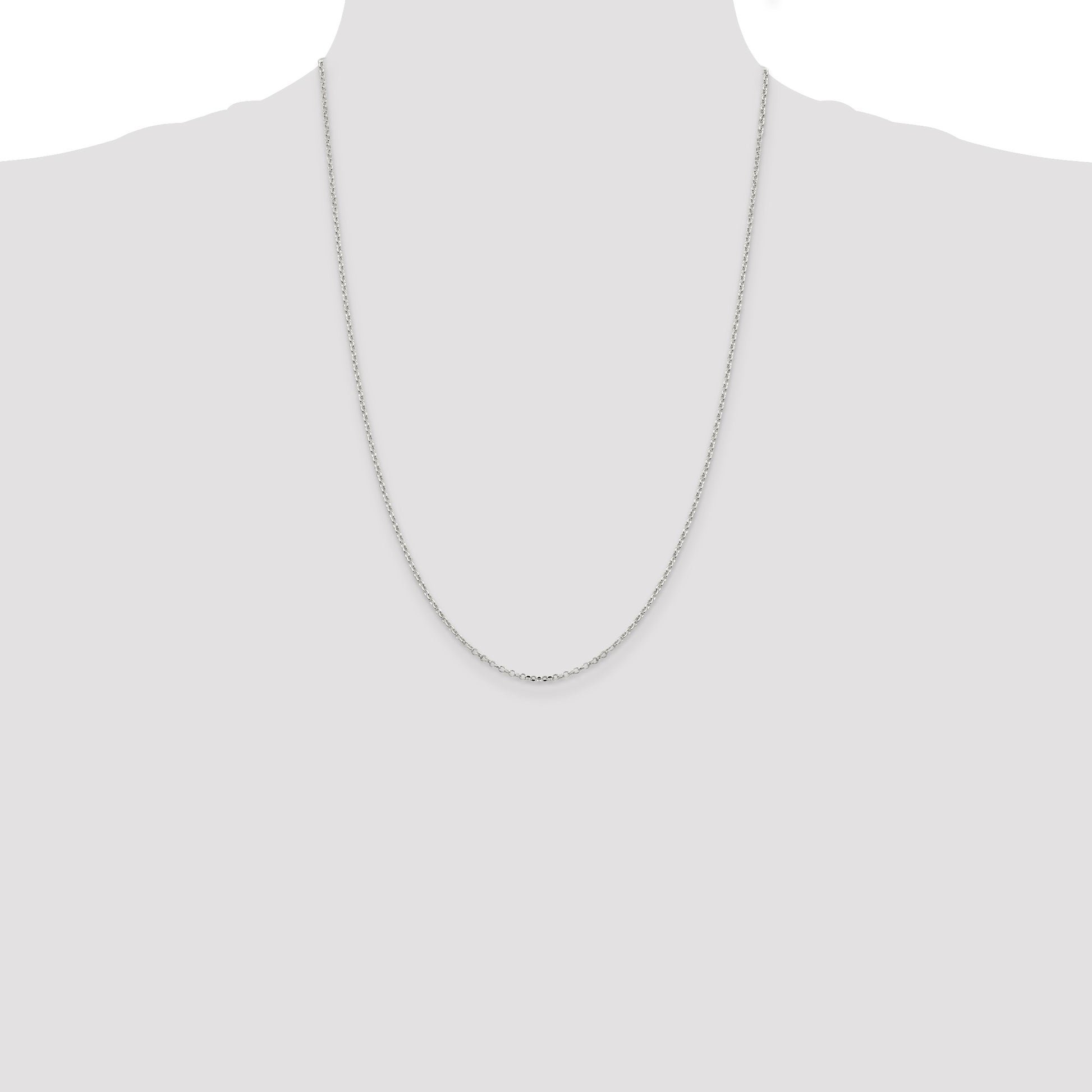 Sterling Silver 1.75mm Diamond-cut Rolo Cable Chain