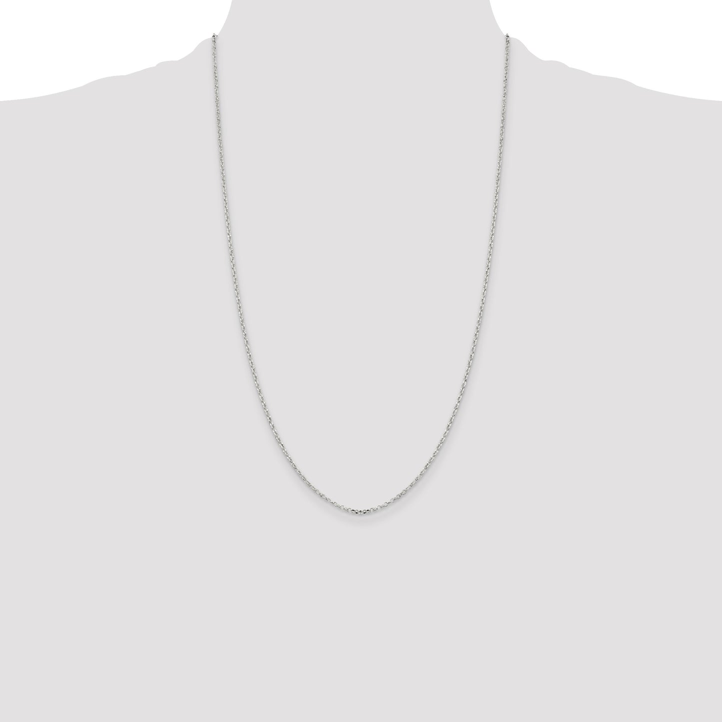 Sterling Silver 1.75mm Diamond-cut Rolo Cable Chain