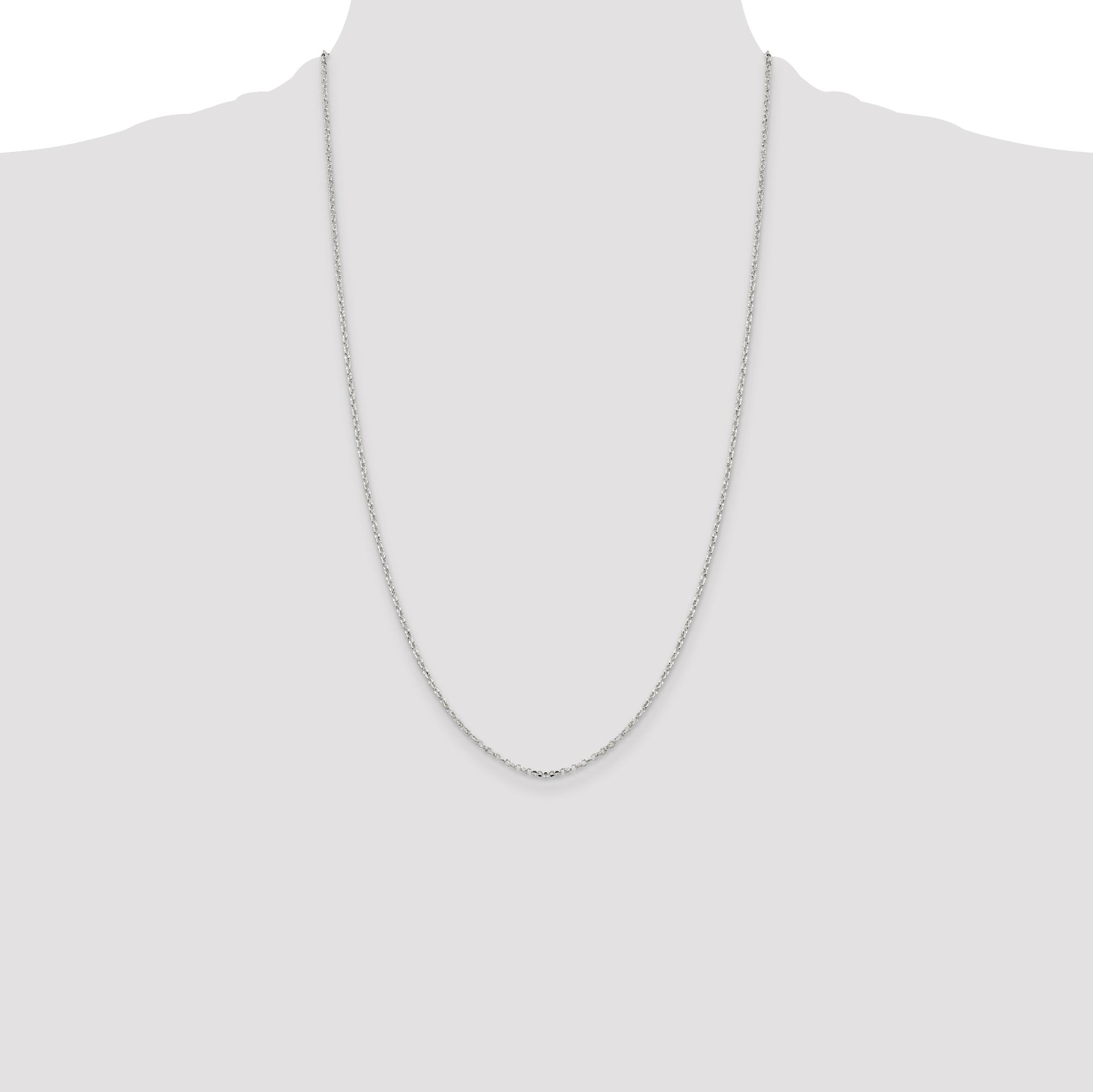Sterling Silver 1.75mm Diamond-cut Rolo Cable Chain