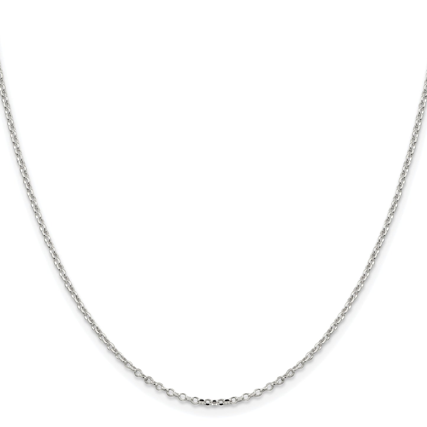Sterling Silver Rhodium-plated 1.75mm Diamond-cut Rolo Cable Chain