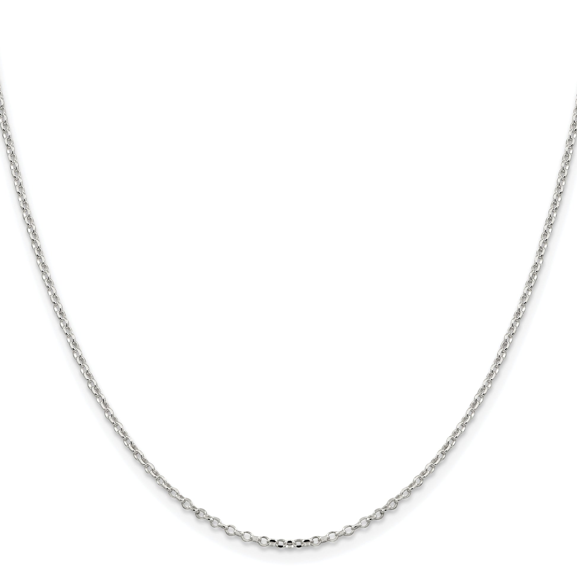 Sterling Silver Rhodium-plated 1.75mm Diamond-cut Rolo Cable Chain