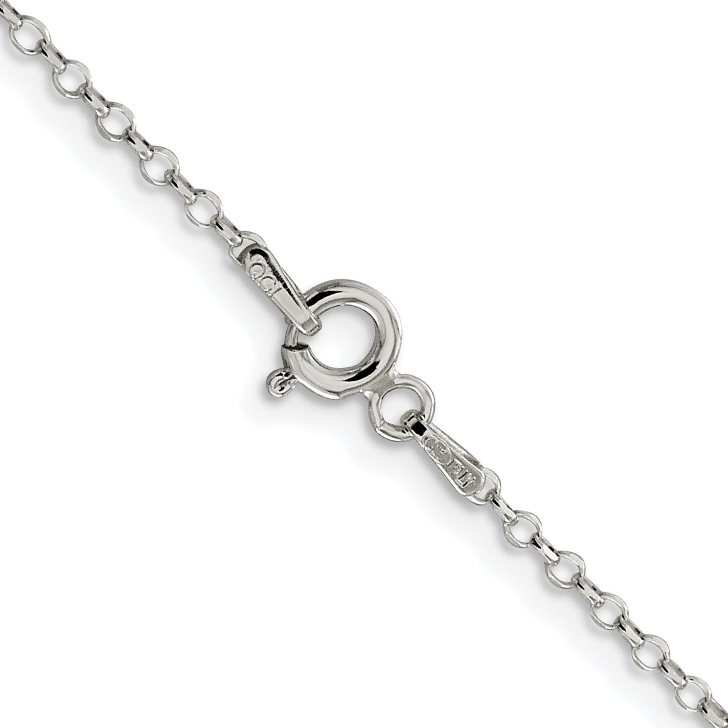 Sterling Silver Rhodium-plated 1.75mm Diamond-cut Rolo Cable Chain