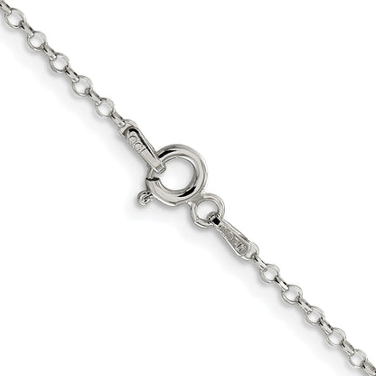 Sterling Silver Rhodium-plated 1.75mm Diamond-cut Rolo Cable Chain