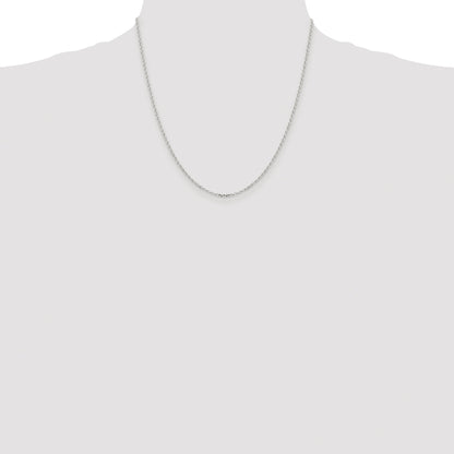 Sterling Silver Rhodium-plated 1.75mm Diamond-cut Rolo Cable Chain