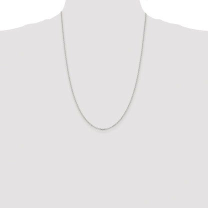 Sterling Silver Rhodium-plated 1.75mm Diamond-cut Rolo Cable Chain