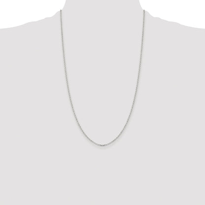 Sterling Silver Rhodium-plated 1.75mm Diamond-cut Rolo Cable Chain