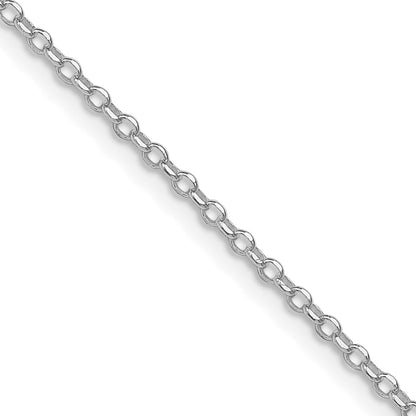 Sterling Silver Rhodium-plated 1.75mm Diamond-cut Rolo Cable Chain