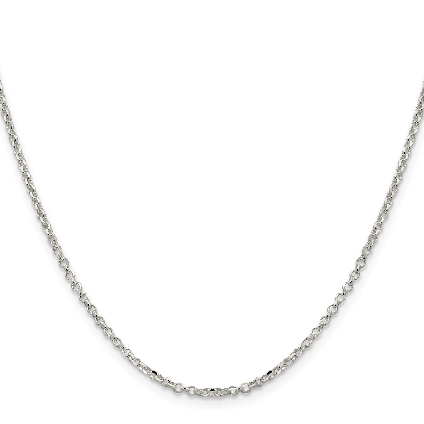 Sterling Silver 2.2mm Diamond-cut Rolo Cable Chain