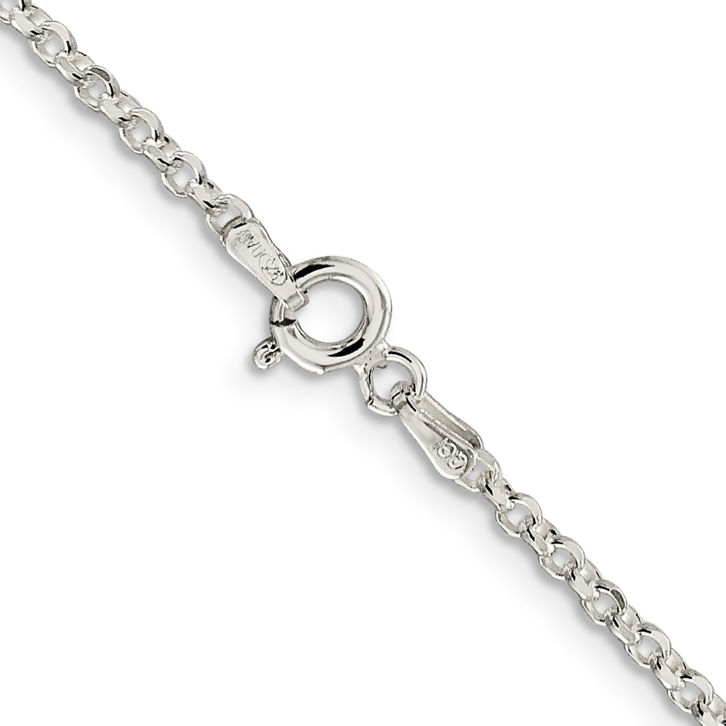 Sterling Silver 2.2mm Diamond-cut Rolo Cable Chain