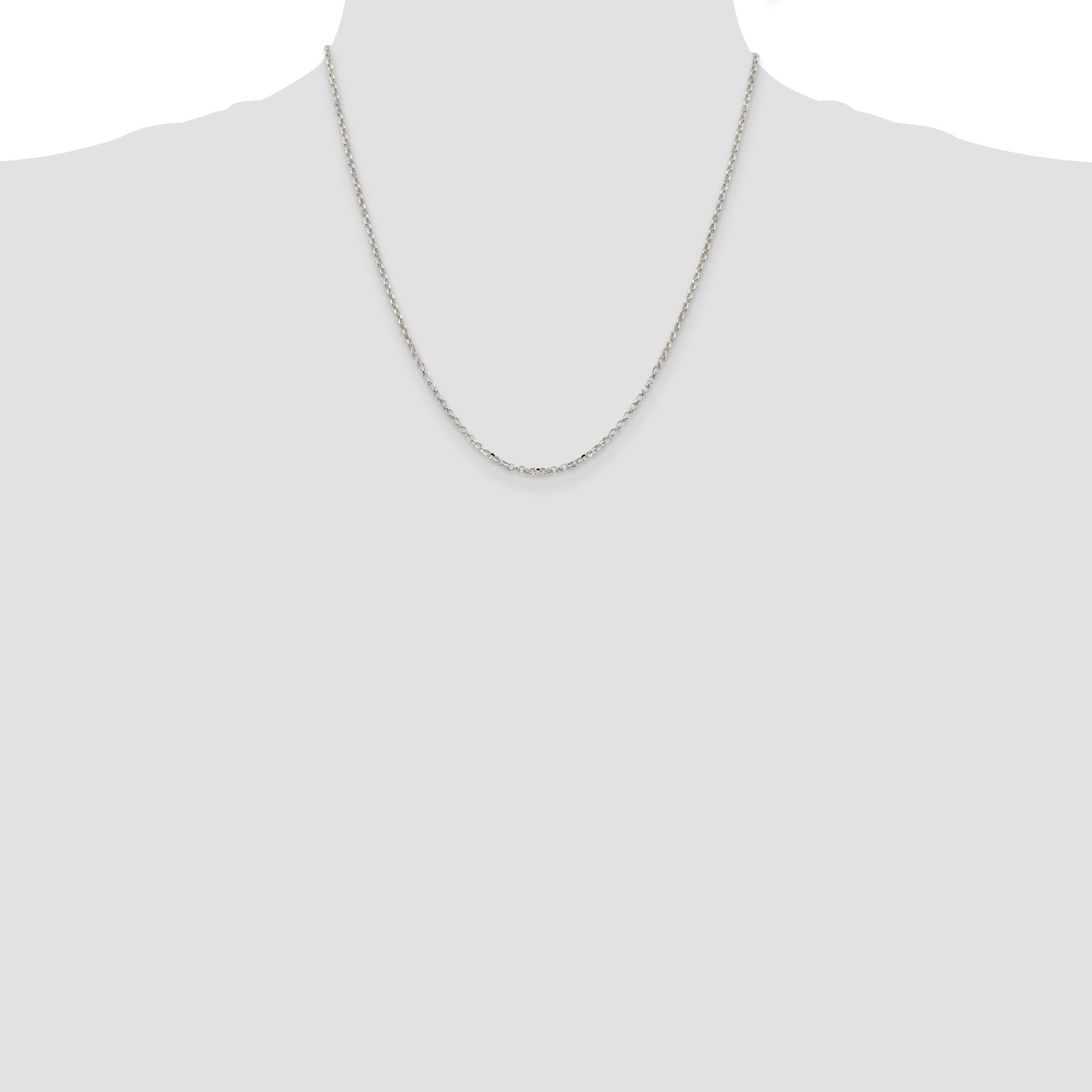 Sterling Silver 2.2mm Diamond-cut Rolo Cable Chain