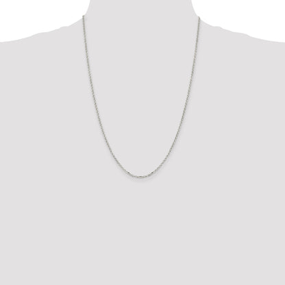 Sterling Silver 2.2mm Diamond-cut Rolo Cable Chain